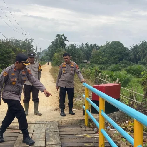 Wakapolres Inhu tinjau jembatan yang direnovasi